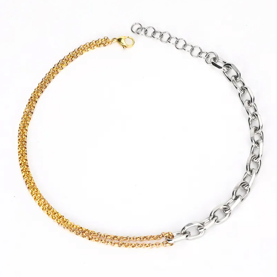 Sunset necklace silver/gold