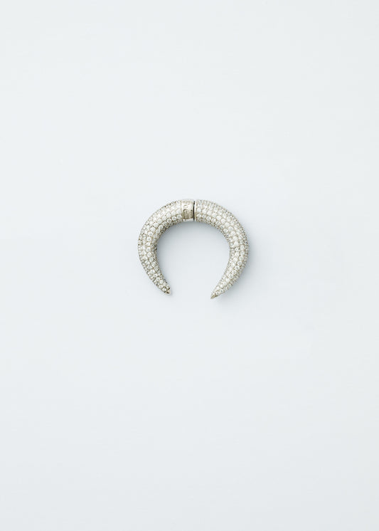 Crescent earring-Rhinestones - Single
